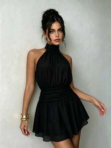Women Short Dresses - 黑色 - 查看 1