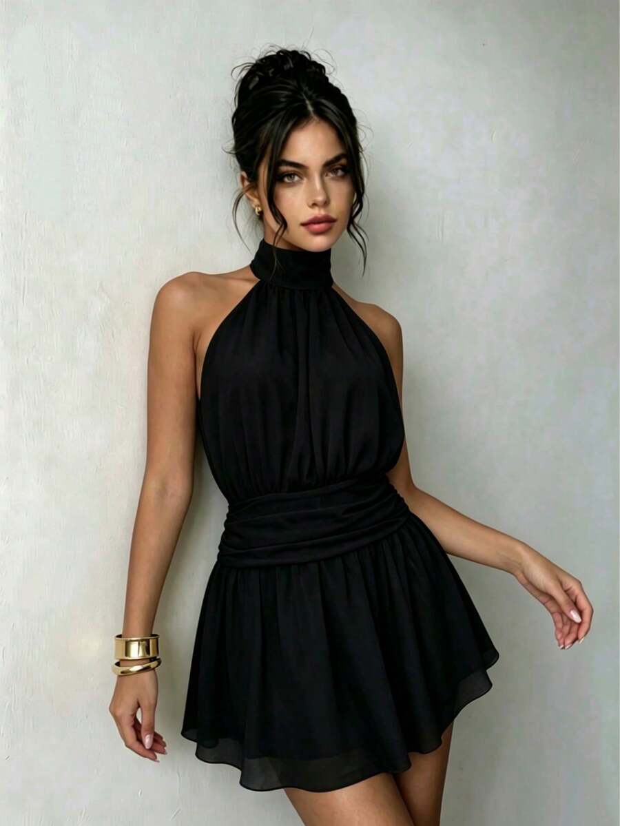 Women Short Dresses - 黑色 - 查看 1