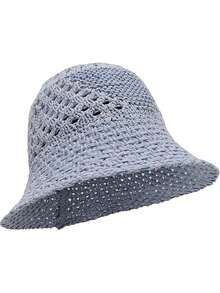 1 pieza Sombrero de cubo de mujer minimalista ligero de unicolor versátil con diseño calado para protección solar al aire libre, sombrero de moda elegante de verano de alta demanda que estiliza el rostro, cómodo y casual, adecuado para salidas, reuniones, compras, viajes, vacaciones y otras ocasiones - Multicolor - Ver 4