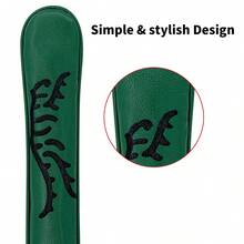 1 Stück Golf Ausrichtungsstab Abdeckung - Themenstickerei, 4 Farben | Premium PU Material | langanhaltend | Für Schlagtraining | Passend für die meisten Ausrichtungsstäbe | Golf Trainingsgeschenk für Männer & Frauen - Verschiedenfarbig - Übersicht 10
