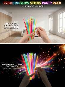 100/50/10/2pcs 8 Inch Glow Sticks, High Quality Ultra Bright Glow Sticks, Lasts 10 To 12 Hours. Suitable For Parties, Gatherings, Bars, Birthdays, Halloween Parties - View 6