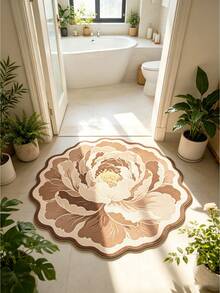 1pc Floral Pattern Design Bathroom Mat, Bathroom Rug, Door Mat, Small Rug, Carpet, Floor Mat, Home Decor, Area Rug, Outdoor Mat, Home Decor, Area Carpet, Bedroom Rug, Washable Carpet - A - View 3