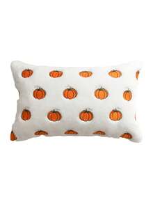 Homemorelove 1/2pcs PV Velvet Small Pumpkin Embroidered Pillow Case, Autumn Decor, Thanksgiving, Halloween Atmosphere Home Decoration Throw Pillow, Suitable For Living Room, Bedroom, Sofa, Pillow Insert Not Included - Bleached Rabbit Fur Bright Orange - View 10