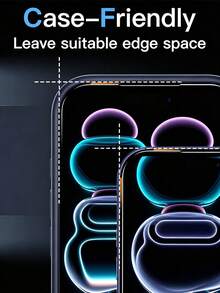 MSRI 2pcs/Pack, Silk-Printed Narrow Black Edge High-Definition Tempered Glass Screen Protector, Full Screen Coverage, High Hardness, Wear-Resistant & Scratch-Resistant, Clear & Transparent, Smooth Screen, Non-Cutting Edges, Easy Installation, Beginner-Friendly, Anti-Fingerprint, Water-Resistant, Compatible With Duo/18Pro Max/18 Pro/18/17 Pro Max/17E/16 Pro/15 Pro/15/14/13/12/11/X And Other Models - Clear - View 5