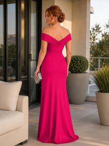 Long Emerald Dress, Blue, Green, Red, Marsala, Rose, Olive + Colors - 玫紅色 - 查看 2
