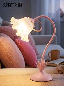 1pc Flexible Flower Lamp With Adjustable Shape And Color, Sleep Light, Desk Lamp, Living Room Light, Wildflower Lamp, Bedside Lamp, Bedroom Light, Home Decor Lamp (Color: Green, Pink, Includes Bulb) - USB Port Power Supply (built-in Light Source) - View 1