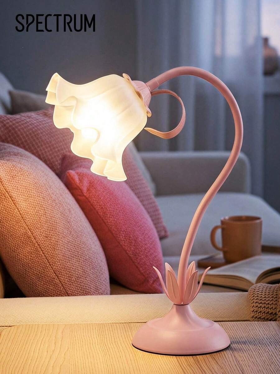 1pc Flexible Flower Lamp With Adjustable Shape And Color, Sleep Light, Desk Lamp, Living Room Light, Wildflower Lamp, Bedside Lamp, Bedroom Light, Home Decor Lamp (Color: Green, Pink, Includes Bulb) - USB Port Power Supply (built-in Light Source) - View 1