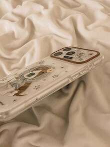 1件 Ins 條紋頭巾小狗星星印花手機殼，適用於 Apple 17 Pro Max 16 Pro Max 新 17 女款 16 韓系 15/14 Pro 全包防摔 13/12/11 透明 TPU 保護殼，可愛寵物狗圖案，女孩防摔手機保護殼，適用於 iPhone 18 Pro Max 18 Pro 時尚手機殼 - 白色 - 查看 5