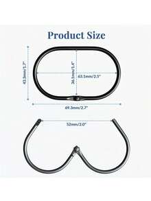 12pcs Shower Curtain Rings, Shower Curtain Hooks, Anti-Drop Oval Shower Rings For Curtain, Metal Shower Curtain Rings, Rust Proof Shower Hooks For Shower Curtain, Shower Rod Hooks, Oval Open Ring Clips, Oval Shower Curtain Rings, Curtain Hooks, Shower Curtain Hooks, Movable Rings, Roman Rings, Clip Rings - Multicolor - View 6