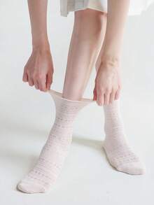 1/3 Packungen Damen Knöchelsocken in verschiedenen Farben, atmungsaktiv mit Rüschenbündchen, gemütlich im Cottagecore-Stil für Zuhause, Loungewear und lässigen Alltag - Verschiedenfarbig - Übersicht 9