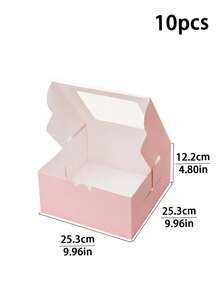 5 Pieces Or 10 Pieces Square Bread Boxes With Windows, Suitable For , Pastries, Chocolates, Cookies, Parties, Birthday Parties, Weddings, And Christmas. - View 12