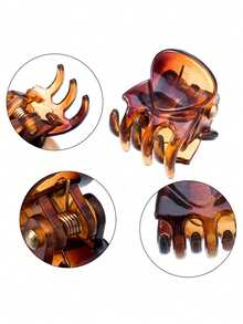 12pcs Women's Shiny Black & Champagne Mini Hair Clips, Cute Bangs Clips, Adult Daily Styling Hair Accessories - Multicolor - View 4