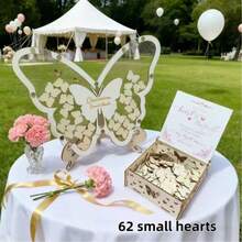 Elegant Butterfly Theme Guest Book Alternative Set - Suitable For Weddings, Graduations And More - Wooden Butterflies, Stand And Decorative Box - Princess Party And Holiday Decor - View 13