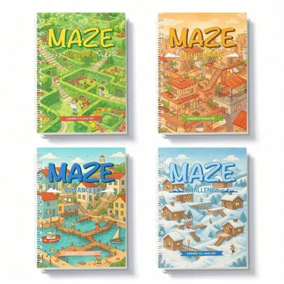 A Maze Puzzle Book Offering Daily Challenges; Enjoy Path-Finding Games That Enhance Your Sense Of Direction And Planning Skills. Suitable For Quick Breaks Or Extended Practice, It Provides An Enjoyable Logic-Building Experience.