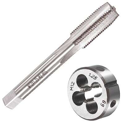 M12 X 1.25 Metric Tap And Die Set M12 X 1.25mm HSS Straight Fluted Machine Thread Right Hand Screw Tap And Round Threading Die