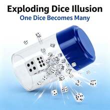 Exploding Dice Magic Prop, Transparent Tube Large Dice Splits Into Mini Dice Illusion Toy, Prank Party Performance Simple Close-Up Stage Magic Set - Multicolor - View 2