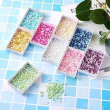 1580 piezas de perlas sin agujero de 3-10mm, decoración DIY, materiales para hacer joyas DIY, manualidades DIY, se usa para relleno de jarrones, hacer joyas, bodas, ceremonias, centros de velas flotantes, fiestas de cumpleaños, decoración del hogar - Celeste - Ver 5