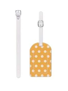 1 Set Fashionable Ins Polka Dot Pattern Painted Leather Luggage Tag, Waterproof Design, Travel Accessory Suitable For Suitcases And Cruises, With Name ID Card Anti-Loss Function, Travel Essential - Multicolor - View 12