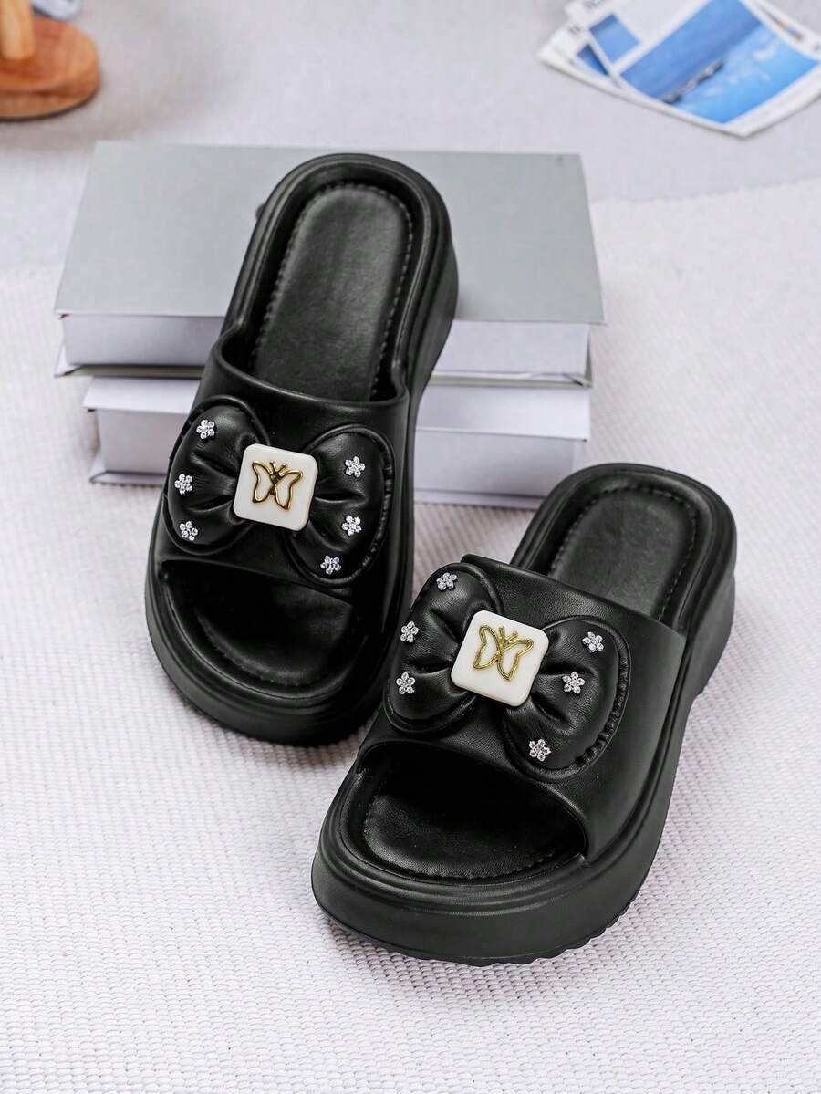 ASOFTER Sandal Wanita Elegan Modis Terbaru Musim Panas, Sandal Sol Tebal dengan Hiasan Gesper Telinga Kelinci, Cocok untuk Musim Mekar Bunga Sakura, Musim Wisuda, Hari Valentine