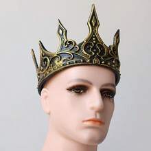 1 pièce/Couronne de Roi Vintage Accessoire de Costume d'Halloween, Couronne de Reine Roi Corbeau Vintage Sombre Cosplay Jeu de Rôle, Parfait pour Fête Déguisement de Vacances - se déguiser - Voir 3