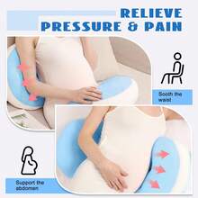 Hauture Side Sleeper Pregnancy Pillow – Memory Foam Maternity Body Pillow For Back, Belly & Leg Support, Adjustable Travel Wedge Cushion For Pregnant Women - Mint Blue - View 6