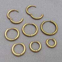 3pcs 8-18mm Stainless Steel Ear Hoop Gold Color Earring For Women Men DIY Jewelry Making Earring Punk Hiphop Piercing Accessory - Multicolor - View 2