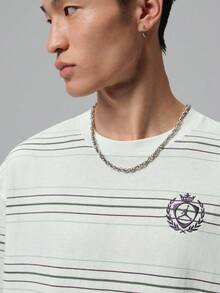Jordan Men's AS F C BOXY SS CREW Short Sleeve Knit Collarless T-Shirt TIW1599-133 - Black and White - View 3