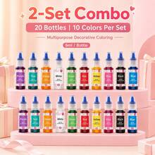 Set Gel Cair Dekorasi Kue DIY Aneka Warna, Aksesoris Pewarna Ornamen Kue Buatan Tangan, Alat Pembentuk Dekorasi Permukaan Sabun Aromaterapi Telur Paskah DIY (Aksesoris Dikirim Secara Acak) - View 3