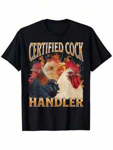 Camiseta de manga corta con diseño divertido y ofensivo para adultos, estilo "Certified Handler", adecuada para todas las edades, para el verano. Camisetas de gimnasio suaves para mujer, top - Negro 7 - Ver 1