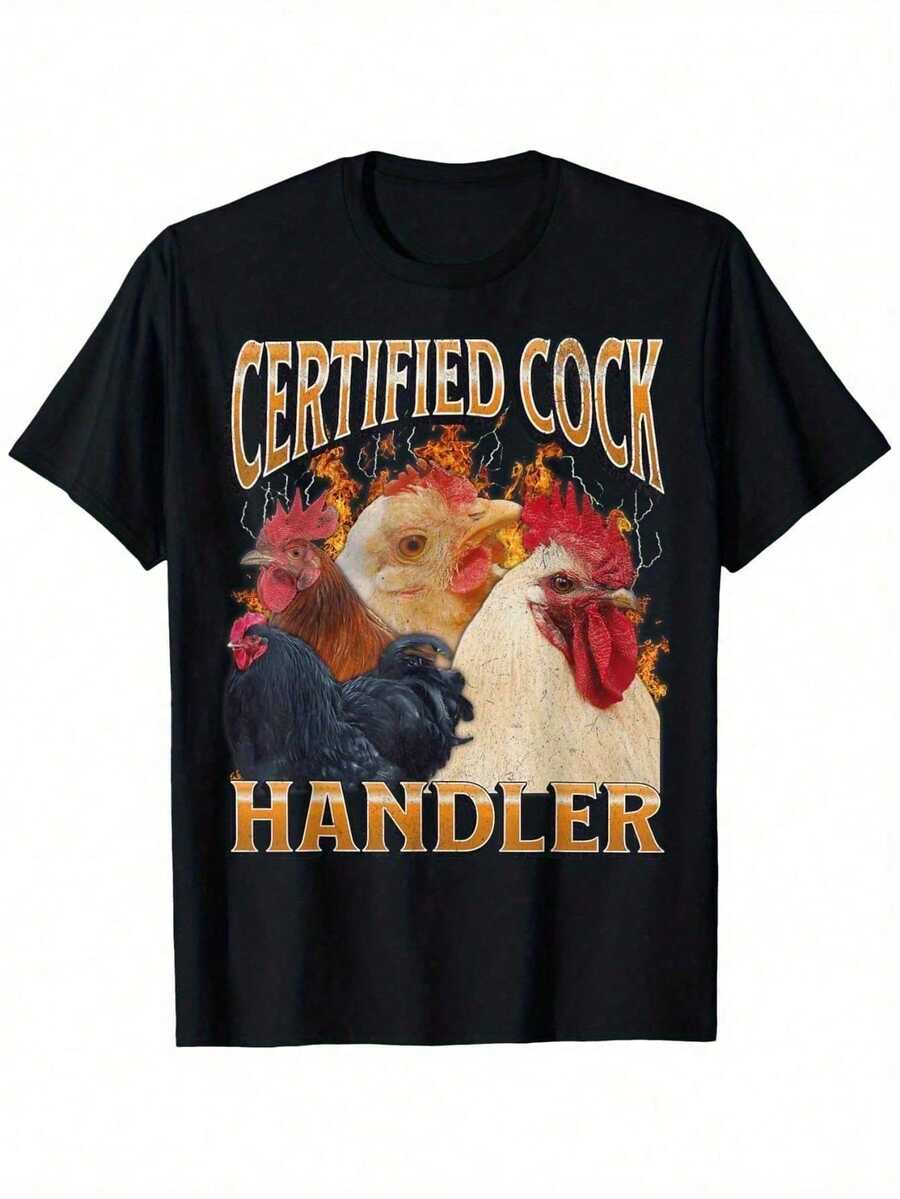 Camiseta de manga corta con diseño divertido y ofensivo para adultos, estilo "Certified Handler", adecuada para todas las edades, para el verano. Camisetas de gimnasio suaves para mujer, top - Negro 7 - Ver 1