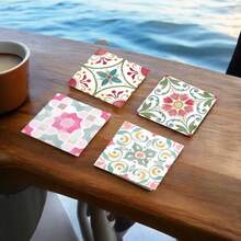 1 Set Patterned Square Design PET Non-Slip Coasters, Home Kitchen Decor Accessories, Cute And Affordable Small Items, Outdoor Garden Supplies, Suitable For Various Holiday Parties, Wedding Accessories, Thanksgiving, Back To School Season Decoration Gifts - PET-1907 - View 9