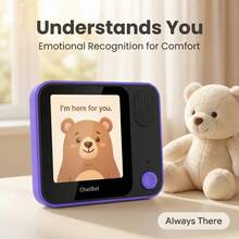 Robot de voz con IA, IA personalizada, agente GPT LLM, chatbot acompañante, reconocimiento de emociones multilingüe, protección de la privacidad, terminal inteligente - Morado - Ver 1