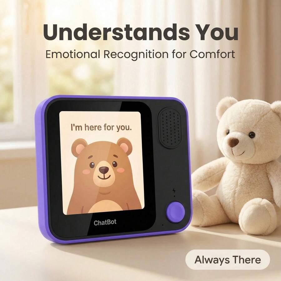 Robot de voz con IA, IA personalizada, agente GPT LLM, chatbot acompañante, reconocimiento de emociones multilingüe, protección de la privacidad, terminal inteligente - Morado - Ver 1