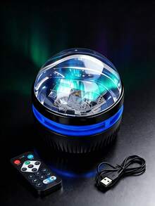 1个USB供电水波投影灯，RGB LED星空投影仪，带遥控器，亮度可调，多色氛围灯；适用于卧室、家庭影院、房间装饰、节日礼物、婚礼装饰、户外露营 - 水波紋 - 查看 11