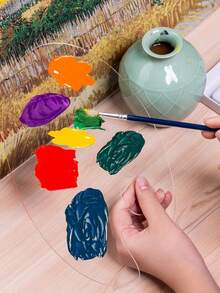 2pcs Transparent Oval Acrylic Painting Palette, Suitable For Oil Painting And Watercolor, Back To School, School Supplies - Default - View 5