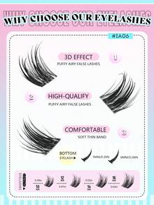 GROINNEYA 4 Styles Mixed Tray Individual Lashes Manga Eyelash Clusters With Bottom Lash Clusters To DIY Voluminous 5D Faux Mink Lashes Fuzzy Lash Tip Single Cluster Eyelashes For Extension,Winged End Eye Elongated,Suitable For Daily And Date,Featival - C - View 4