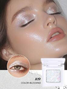 Romantic Makeup RMT 純色閃亮眼影，烘焙粉質地，高光澤且閃爍，易於塗抹且持久。Y2K 派對必備，節日限量版。送給媽媽、姊妹和女友的理想禮物 - A19 - 查看 1