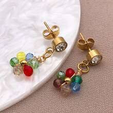 2Pcs 14/15/16mm Stainless Steel Gold Color Zirconia Stud Earrings Post With Hook For DIY Earring Making Jewelry Findings Wholesale - Multicolor - View 8