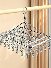 Ever Blooming 20/40 Clips Windproof Drying Rack, Socks & Underwear Hanging Storage Rack, Multi-Functional Hooks, Suitable For Home And Retail Scenarios, Back To School Season Drying Rack, Home Decor - Multicolor - View 2