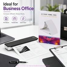 Papel Térmico para Impressora 8,5 X 11 Polegadas, 100 Folhas Tamanho Carta EUA, Compatível com Impressora Térmica Portátil M08F/A40, Papel de Impressão Dobrado com Alimentação Contínua (100 Folhas/Dobradura Contínua) - Visão 6
