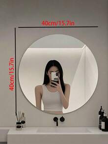 Round Acrylic Mirror Wall Sticker – Large Self-Adhesive Non-Glass Mirror, High Transparency Decorative Mirror Panel, Suitable For Bathroom, Bedroom, Door, Vanity And Home Wall Decor - Mirror - View 12