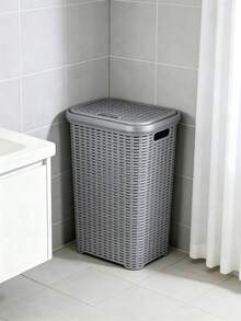 Large-Capacity 38L Rattan-Style Laundry Basket With Lid And Breathable Design. It Is Moisture-Proof And Durable, Ideal For Storing Dirty Clothes And Sundries To Keep Your Home Tidy. - View 8