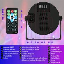 Set Of 4 LED Par Lights (Model 64) With Remote Control, DMX And Sound Activation: Light Bath Lights For Weddings, Parties, DJ Shows And Bar Events. - Black - View 2