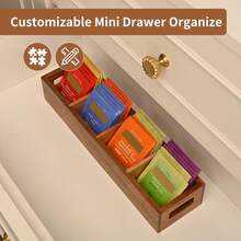 Chicvilla Acacia Wood Tea Bag Organizer With 4 Slots U2013 Tea Bag Holder And Tea Organizer, Sugar Packet Storage For Countertops - White - View 7