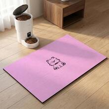 1 pieza Alfombrilla de alimentación para mascotas rosa, patrón de oso de dibujos animados lindo, alfombrilla impermeable para mascotas, alfombrilla antideslizante y resistente a manchas para cuencos de perro, alfombrilla para mascotas fácil de limpiar y lavable (apto para gatos, perros, conejos, cerdos, hámsters) - Rosa Pálido - Ver 3