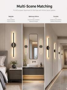 50/63/71cm High-End Magnetic Strip Wall Light, Remote Control Dimmable & Color Temperature Adjustable, Type-C Rechargeable No-Drill Wireless Wall Lamp, Gold Modern Linear Wall Light, Suitable For Bedroom, Living Room, Study, Staircase Decoration - Multicolor - View 7