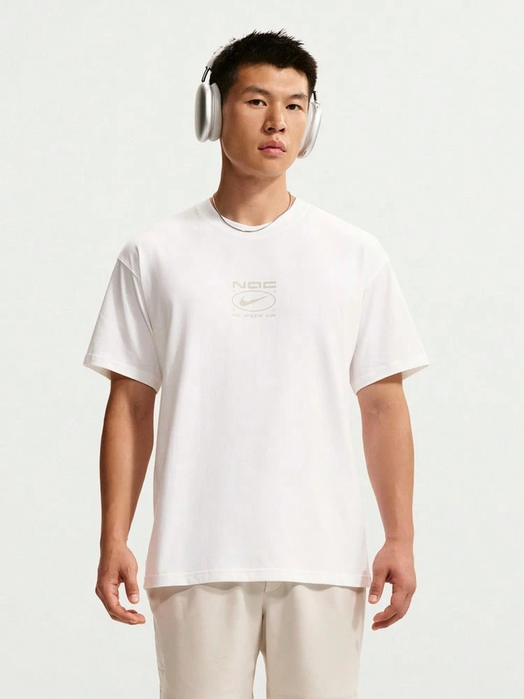 Nike Men's AS M NK TEE LSE NAC Short Sleeve Knit Collarless T-Shirt TIM6143-100 - White - View 1