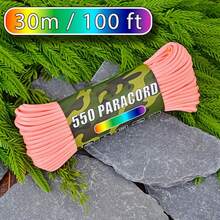 Tali Bercahaya 50/100 kaki, Tebal 4mm, Campuran Poliester, Kekuatan Tarik 249,48 KG/250, Tali Bercahaya 7 Untai, Cocok untuk Gelang Buatan Tangan, Tali Darurat Luar Ruangan (Tidak Cocok untuk Terjun Payung dan Olahraga Ekstrem Lainnya) - Krem - View 15