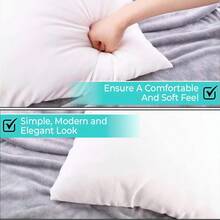 White Square Pillow Set Of 4-Sofa Pillow, Soft Fabric, Suitable For Bed Or Sofa Use-Bedding, Home Decoration, Dormitory Sleep Protection, Daily Use, Simple Appearance, Can Be Patted Or Dried At Low Temperature To Make It Fluffy, 18in 20in 22in. - 白色4只 - 查看 4
