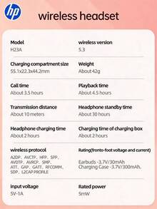 HP 藍牙 5.3 耳機 | 高端音質、30 小時播放時間、輕量化電競耳機、內建麥克風、相容 iPhone 與 Android、情人節禮物 - 米色 - 查看 12
